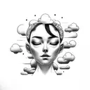 head in clouds  tattoo design idea