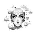 head in clouds  tattoo design idea