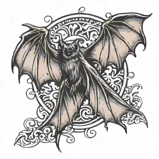 bat wings tattoo design idea