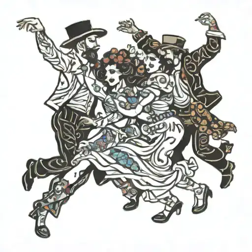 people dancing tattoo design idea