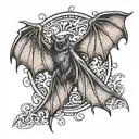 bat wings tattoo design idea