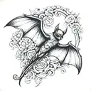 bat wings tattoo design idea