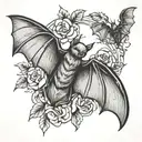 bat wings tattoo design idea