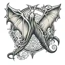 bat wings tattoo design idea