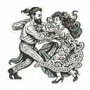 people dancing tattoo design idea