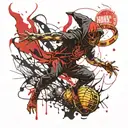 honey cake meat eater dementor baby parkour tattoo design idea