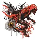 honey cake meat eater dementor baby parkour tattoo design idea