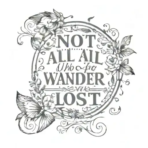 quote : not all those who wander are lost tattoo design idea