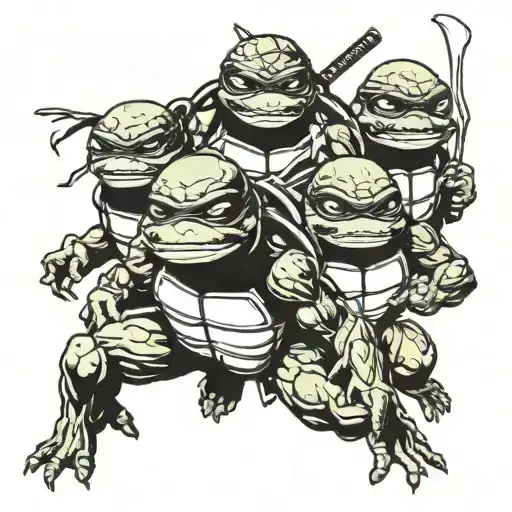 teenage mutant ninja turtles zombie tattoo design idea