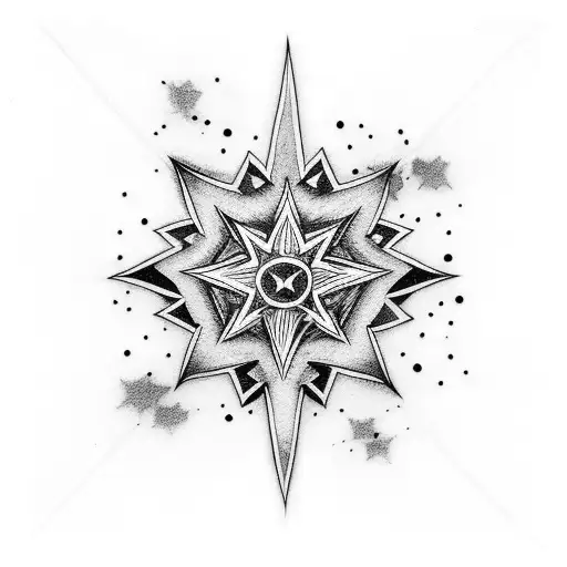 suminagashi style whit 3 stars on the side  tattoo design idea