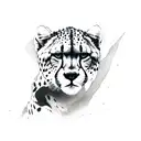 simple outline of a cheetah running from  side view tattoo design idea
