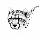 simple outline of a cheetah running from  side view tattoo design idea