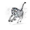 simple outline of a cheetah running from  side view tattoo design idea