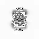 playing cards in flames tattoo design idea