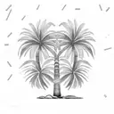 palm tree with the numbers 201120376 214771576 1088877600 as the trunk and branches 1114539600 1172930580 1283000160 tattoo design idea