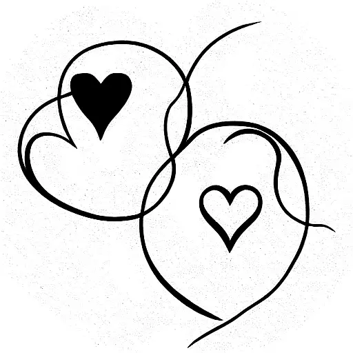 2 hearts 2 stars tattoo design idea