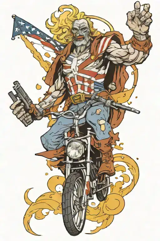 apocalypse riding across a patriotic tattoo design idea