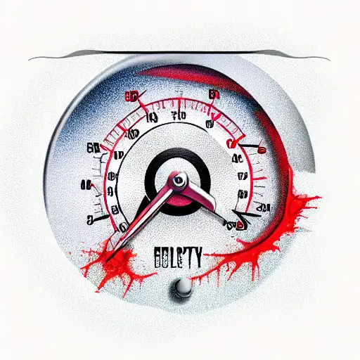 bloody speedometer tattoo design idea
