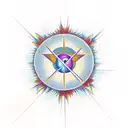 christian cross, angel's wings, sun, flowers, life tattoo design idea