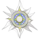 christian cross, angel's wings, sun, flowers, life tattoo design idea