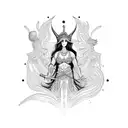 goddess khali stick figure tattoo design idea