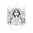 goddess khali stick figure tattoo design idea