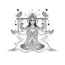 goddess khali stick figure tattoo design idea