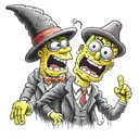 SpongeBob and Patrick dressed as classic horror movie characters tattoo design idea