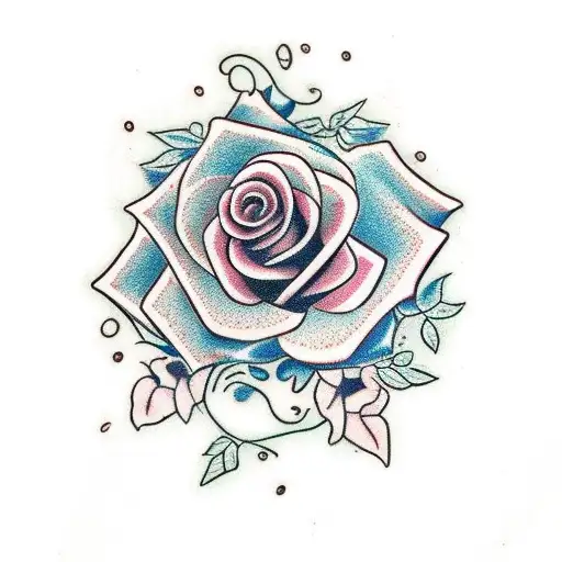 rose vine with fairies tattoo design idea