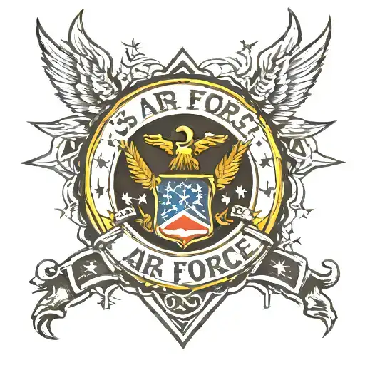 us Air Force logo combined police badge and cross tattoo tattoo design idea