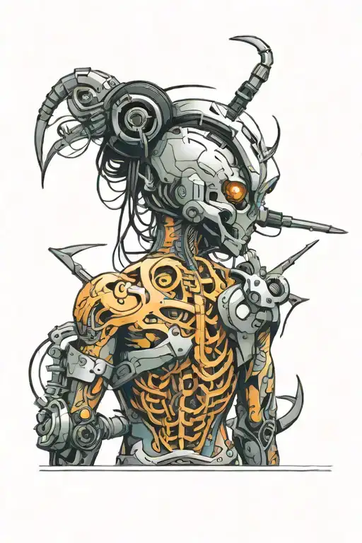 cyberware back tattoo tattoo design idea