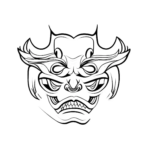 Oni Mask tattoo design idea