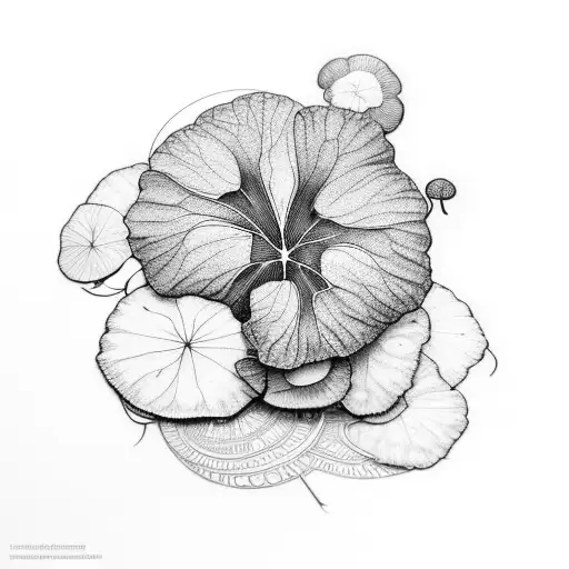 Nouzenharen or garden nasturtium with the Unalome tattoo design idea