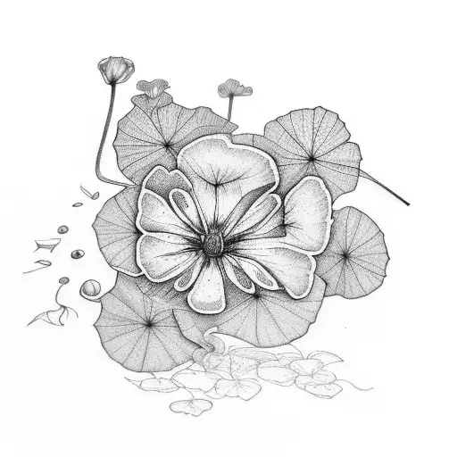 Nouzenharen or garden nasturtium  tattoo design idea