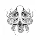 wise Octopus tattoo design idea