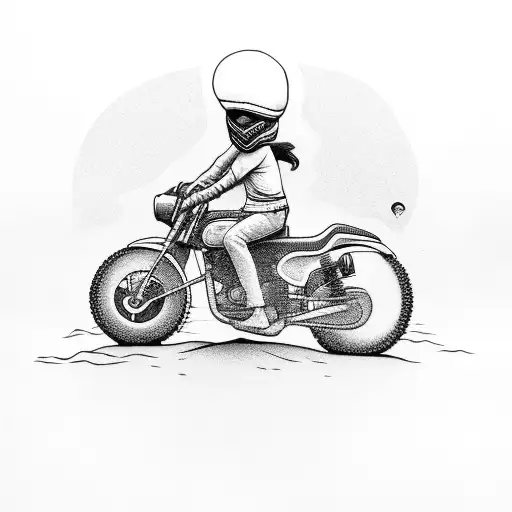 sand with motorcycle tattoo design idea