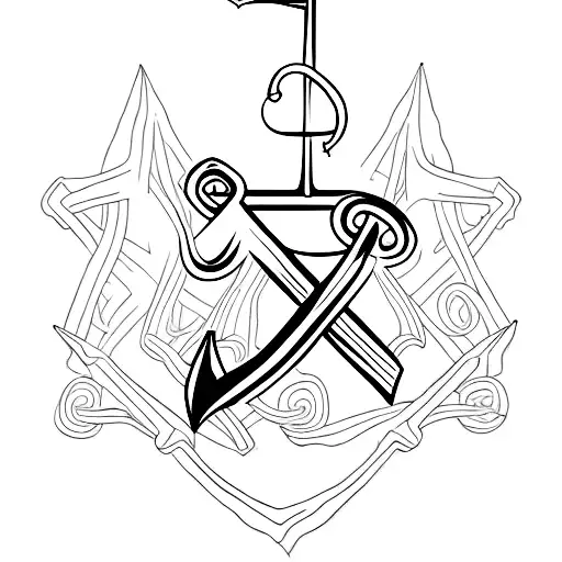 A minimalist tattoo of an anchor combined with the top part of a cross, dedicated to your uncle Leo. Incorporate his name into the design. tattoo design idea
