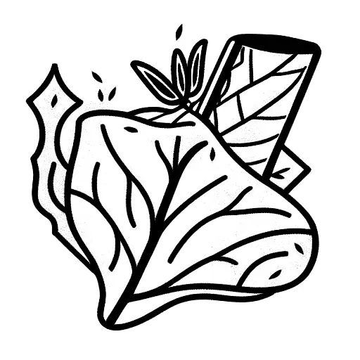 old zippo lighter with leafs and vines growing from it  tattoo design idea
