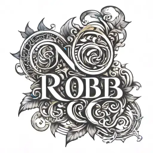 rob name written tattoo design idea