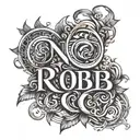rob name written tattoo design idea