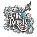 rob name written tattoo design idea