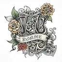 rob name written tattoo design idea