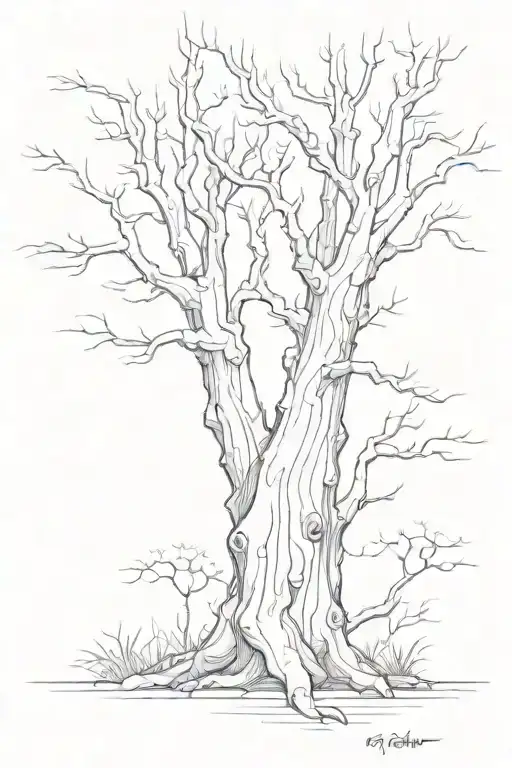 tree trunks with movement  tattoo design idea