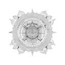 A mesmerizing mandala design incorporating various ocean creatures like turtles, dolphins, and seahorses tattoo design idea