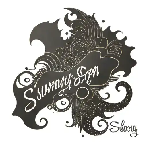 Sunny son name incorporated tattoo design idea