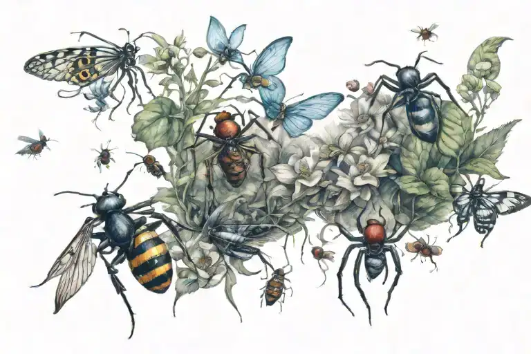 the plants, the birds, the ants and spiders and bees going about their individual tasks, putting the world in order tattoo design idea