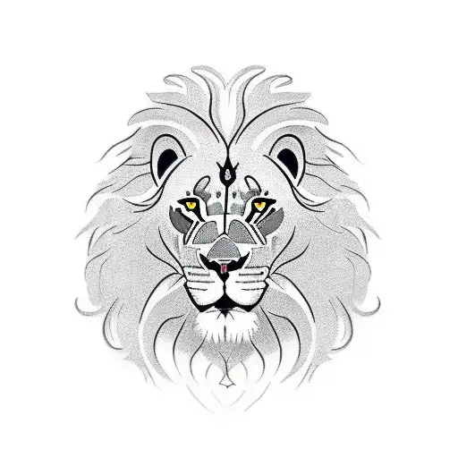 Czech Lion with tryzub  tattoo design idea
