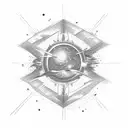 linear solar system tattoo design idea