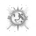 linear solar system tattoo design idea