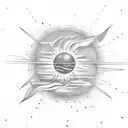linear solar system tattoo design idea